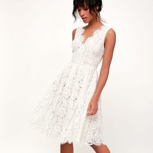 Lulu’s White Lace Skater Dress